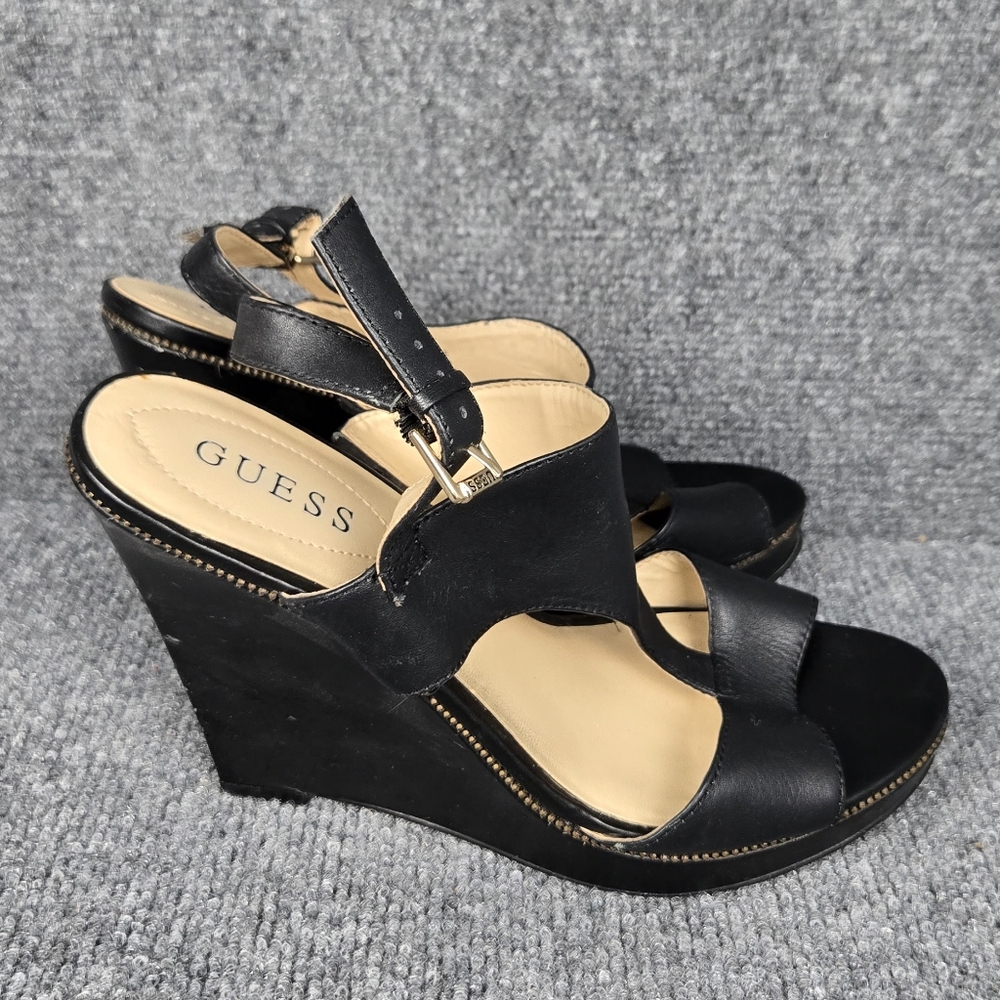 GUESS Black Wedge Sandals